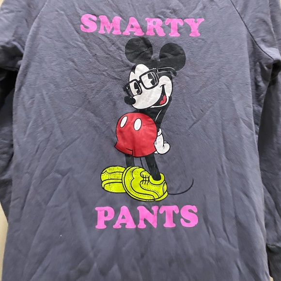 Disney Mickey Mouse Smarty Pants Sleep Shirt Nightgown Gray Lounge Dress 0240 - Picture 2 of 5